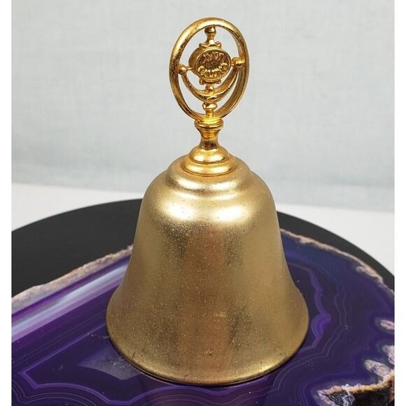 Vintage Brass Bell with AVON CALLING Design on the Handle Size 3" X 2" It Sounds - Picture 8 of 11